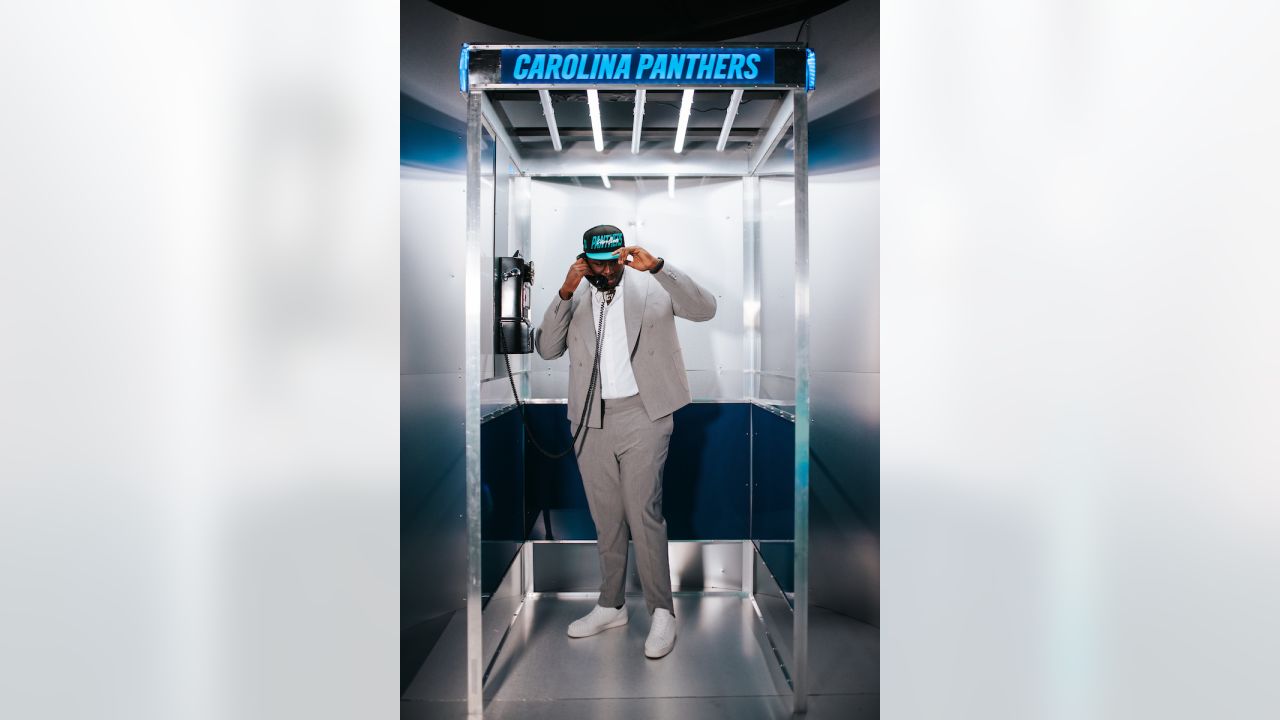 Carolina Panthers offensive tackle Ikem Ekwonu walks onto the field at the  NFL football team's training camp on Saturday, July 29, 2023, in  Spartanburg, S.C. (AP Photo/Jacob Kupferman Stock Photo - Alamy