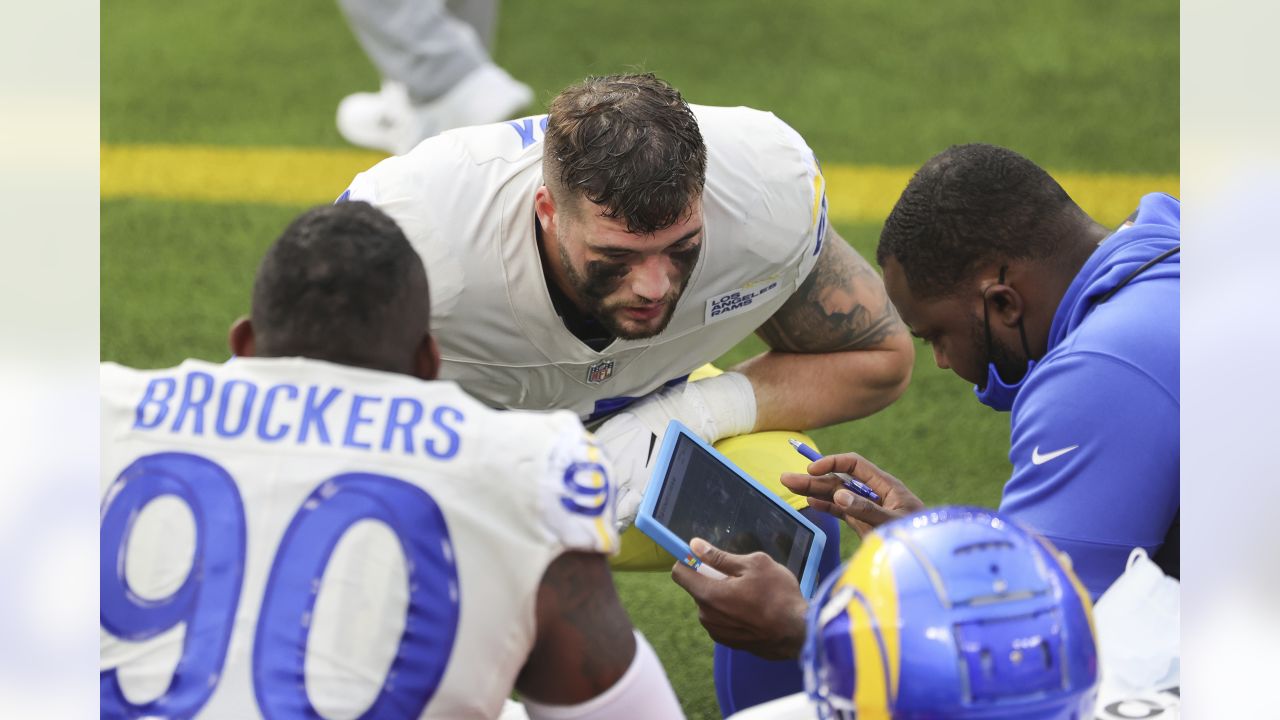 Los Angeles Rams defensive lineman Morgan Fox is pictured during