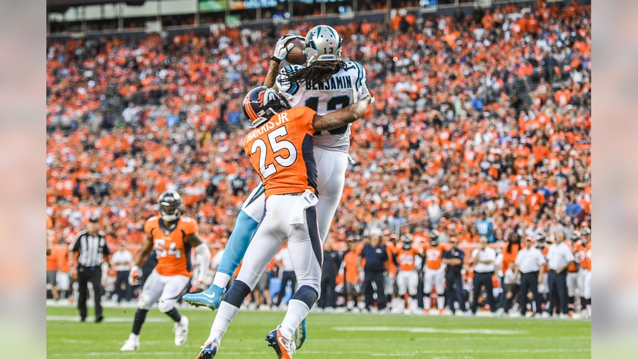 Carolina Panthers quarterback Sam Darnold (14) throws during an NFL  football game between the Carolina Panthers and the Denver Broncos on  Sunday, Nov. 27, 2022, in Charlotte, N.C. (AP Photo/Jacob Kupferman Stock