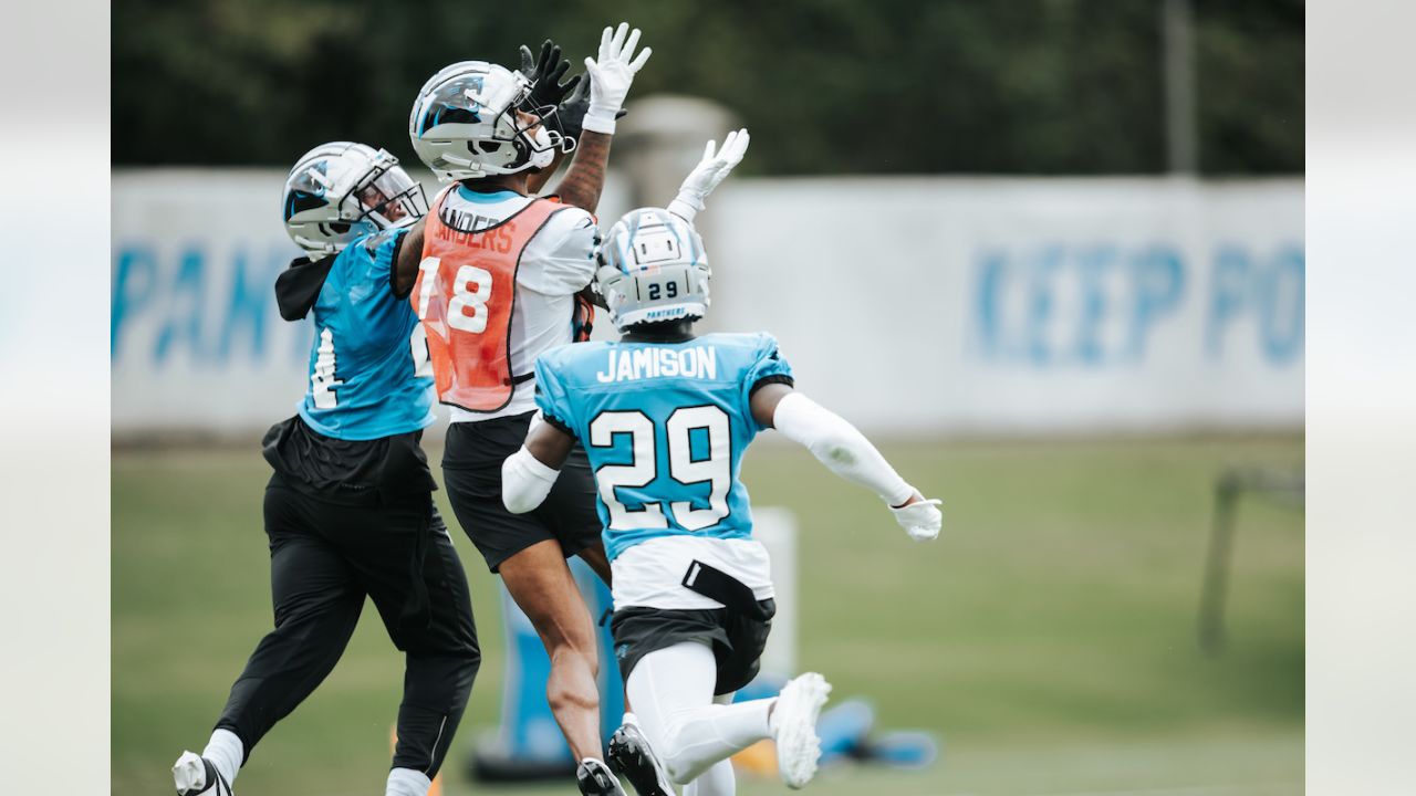 Carolina Panthers safety Sam Franklin Jr. (42) celebrates during