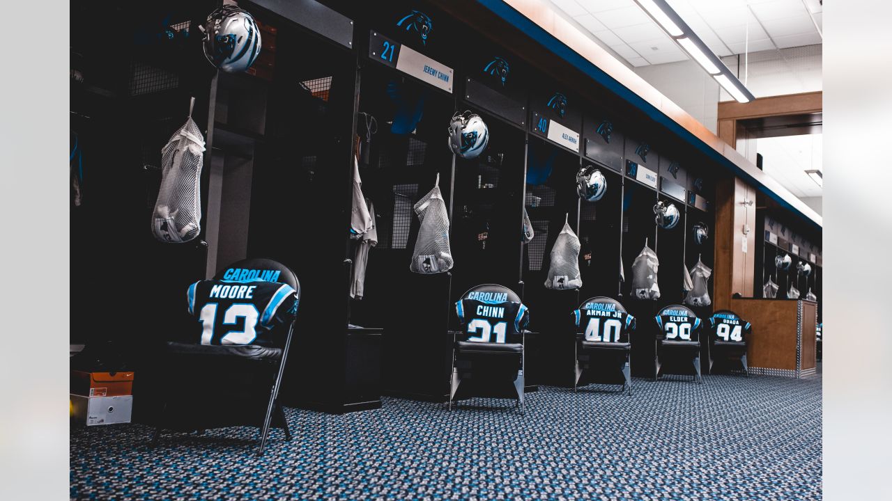 Panthers locker room ready with Salute to Service gear