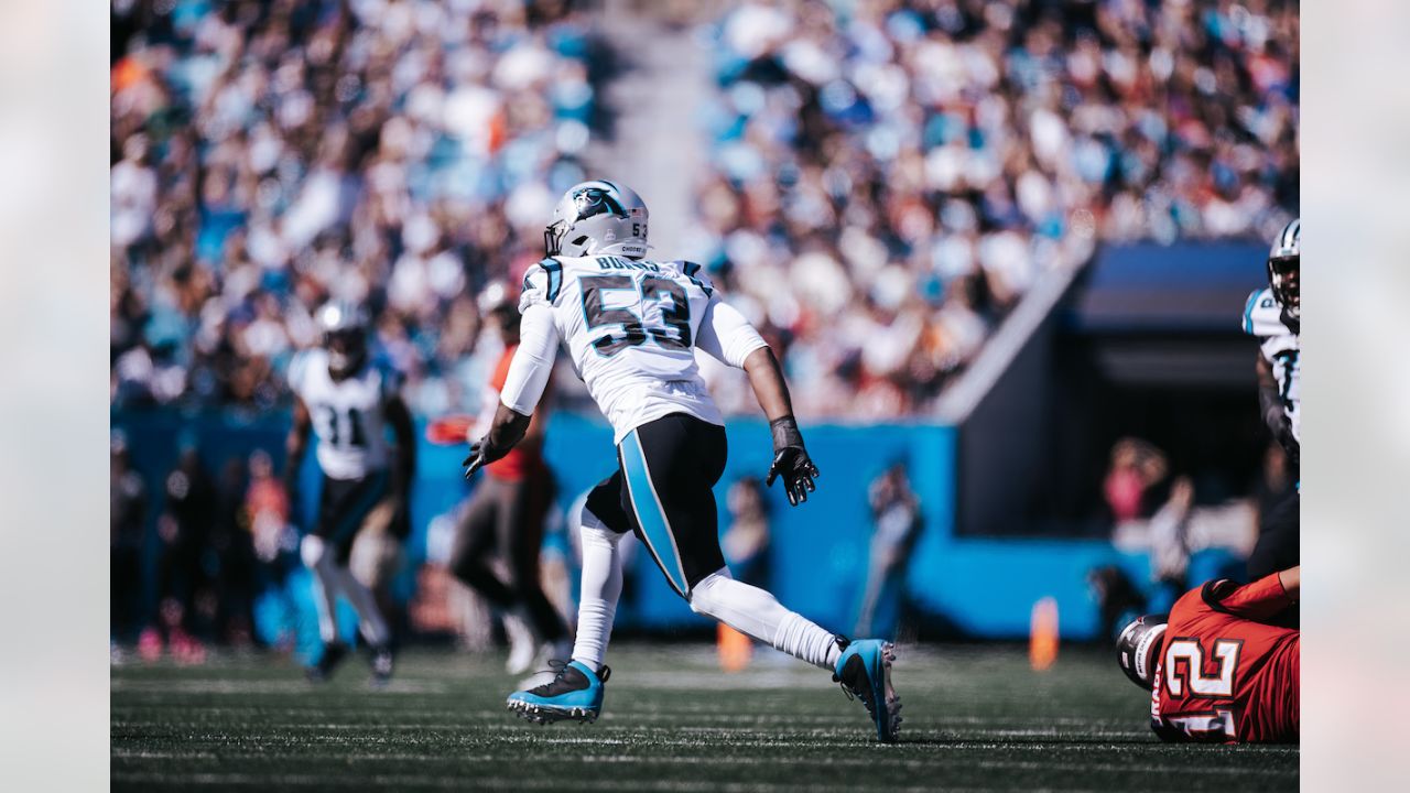 Tampa Bay Buccaneers vs. Carolina Panthers. Fans support on NFL Game.  Silhouette of supporters, big screen with two rivals in background Stock  Photo - Alamy