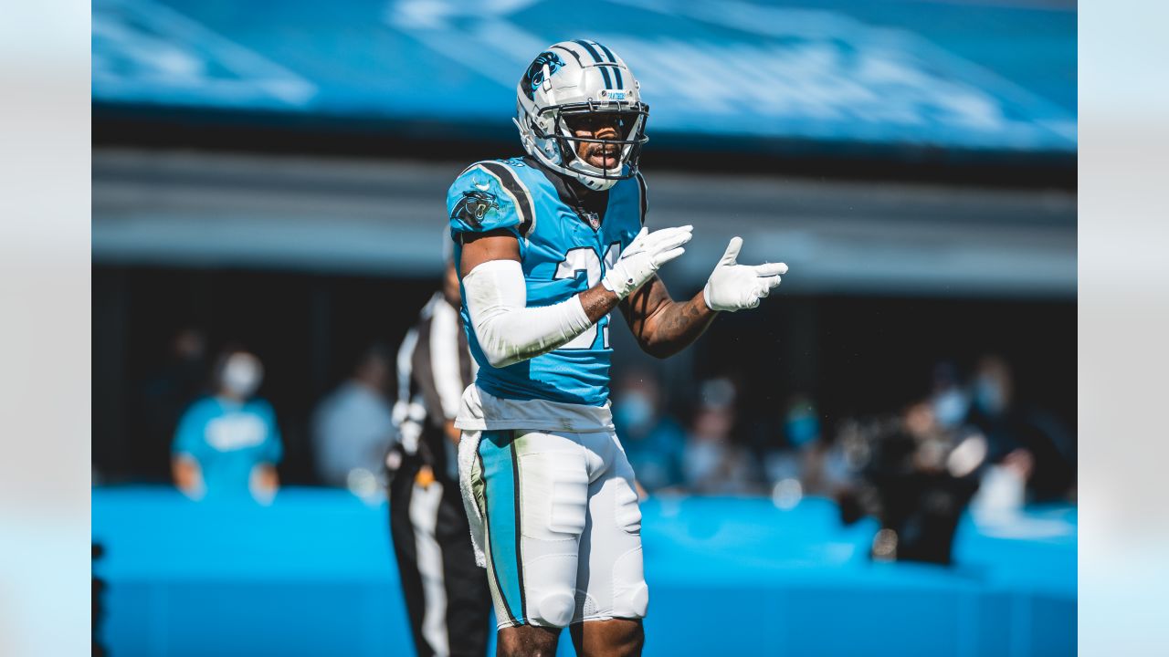 Carolina Panthers safety Juston Burris (31) breaks up a pass intended for  Arizona Cardinals wide receiver