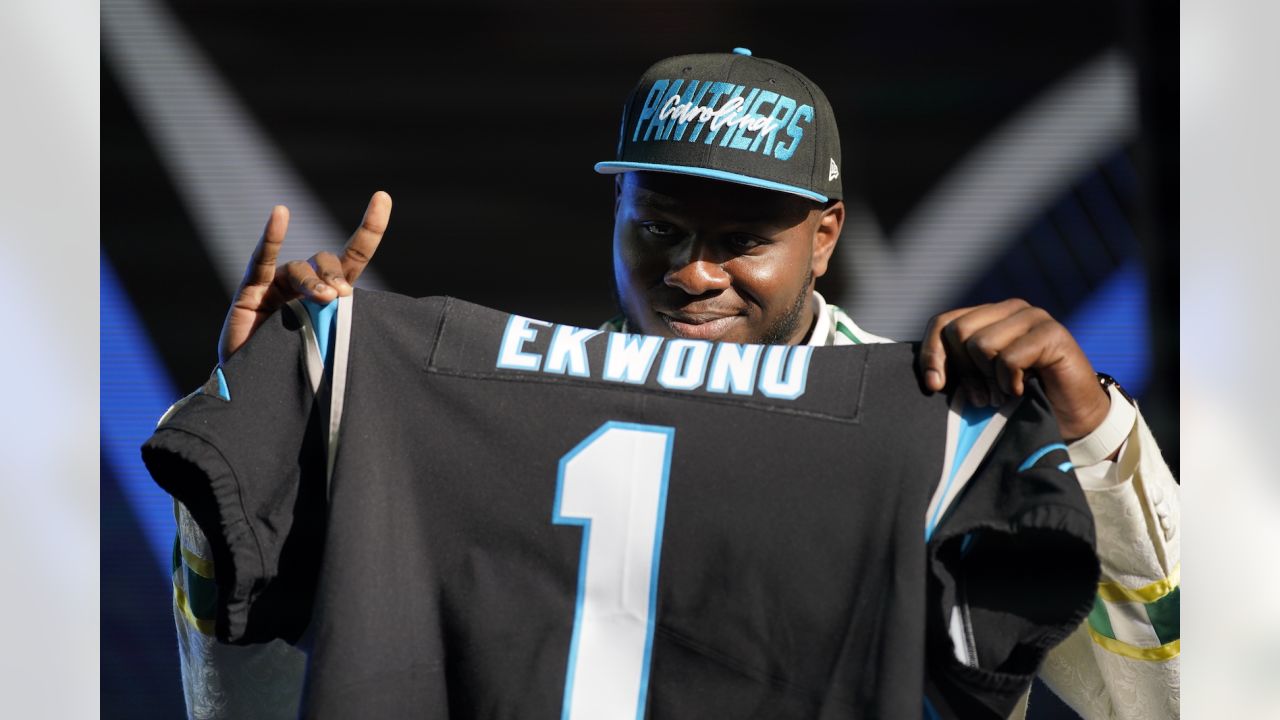 Carolina Panthers pick Ikem Ekwonu with the 6th pick of the 2022 draft.  Listen to the reaction 