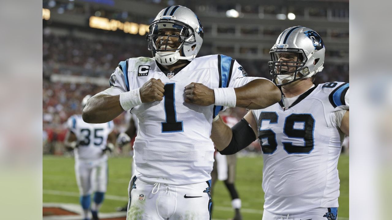 Carolina Panthers offensive tackle Jordan Gross (69) watches the