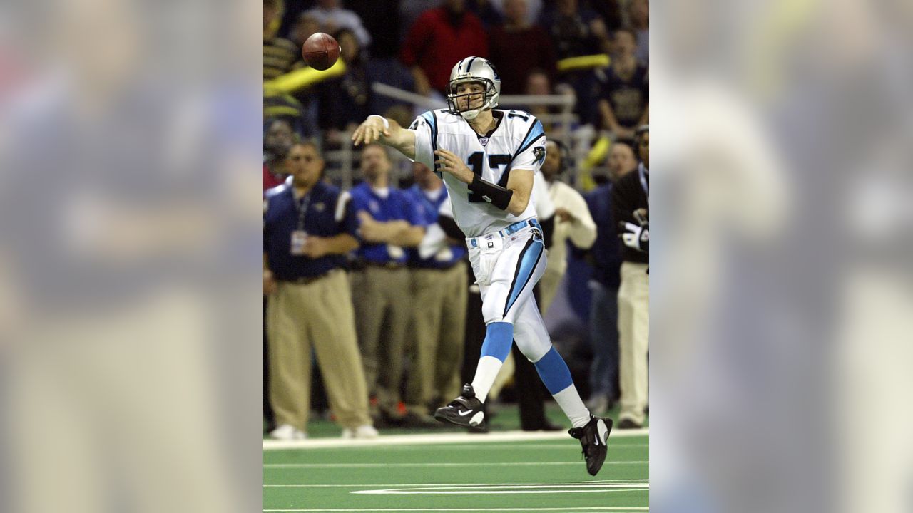 Carolina Panthers quarterback Jake Delhomme shows his feelins about the  Panthers play during the Cowboys-Panthers game November 23, 2003 at Texas  Stadium. The Cowboys defeated the Panthers 24-20. (UPI Photo/Ian Halperin  Stock