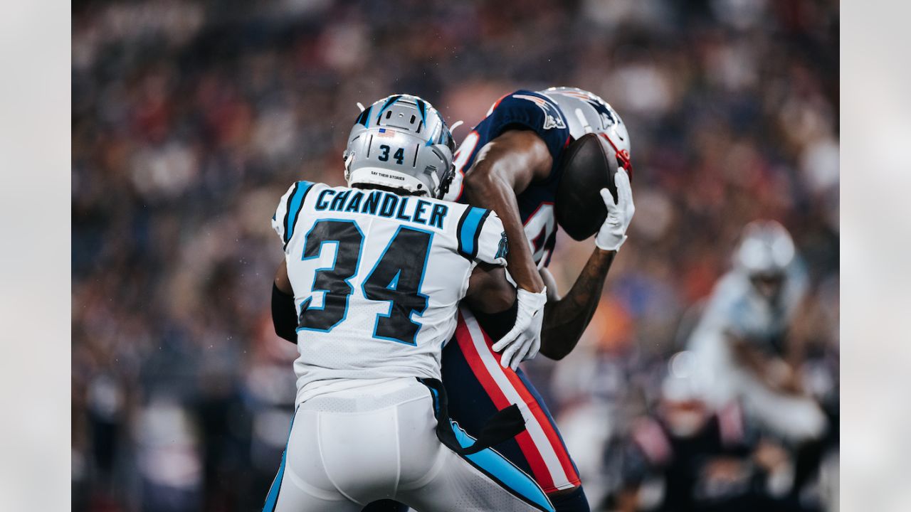 Panthers LT Ikem Ekwonu flattens Patriots defender in 1st start