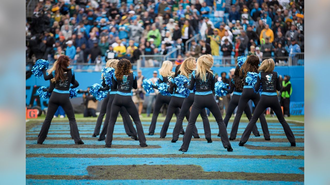 Carolina Panthers Top Cats cheerleaders during the NFL football game  between the Green Bay Packers and the Carolina Panthers on Sunday, Nov. 8,  2015 in Charlotte, NC. Jacob Kupferman/CSM *** Please Use