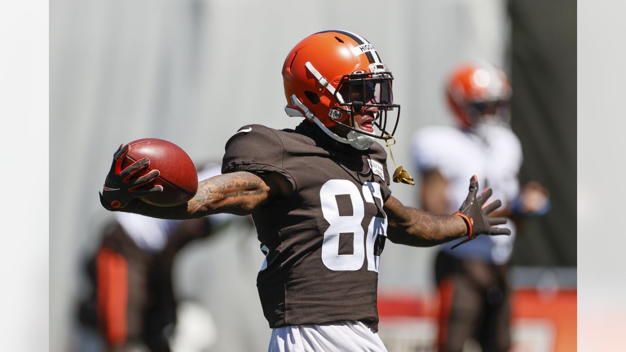 Cleveland Browns wide receiver Rashard Higgins (81) (l) and