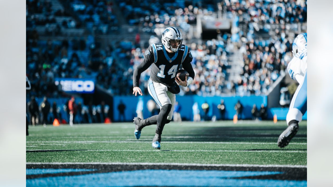 Carolina Panthers Vs. Detroit Lions. NFL Game. American Football League  Match. Silhouette Of Professional Player Celebrate Touch Down. Screen In  Background. Stock Photo, Picture And Royalty Free Image. Image 151155670.