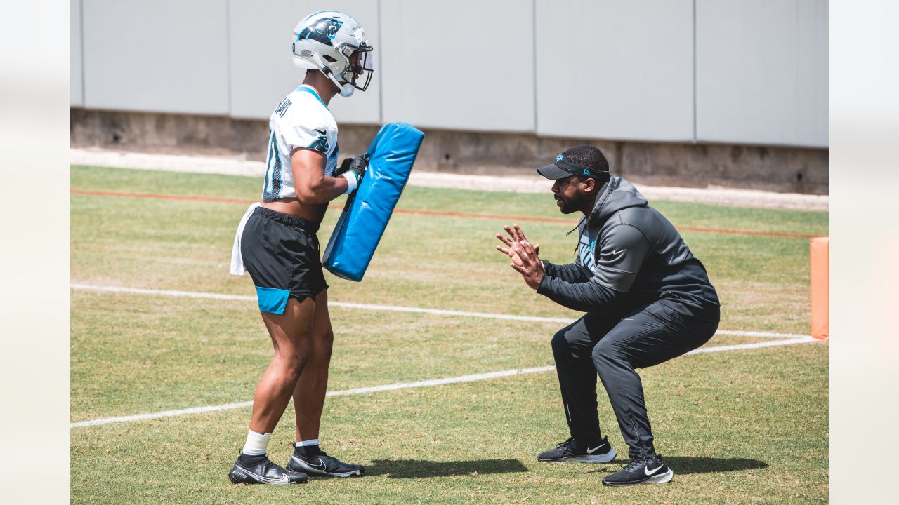 Carolina Panthers tight end Tommy Tremble (82) wears a Salute to