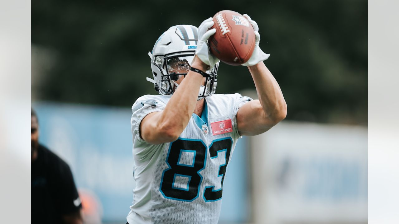 Carolina Panthers safety Sam Franklin Jr. (42) warms up before the