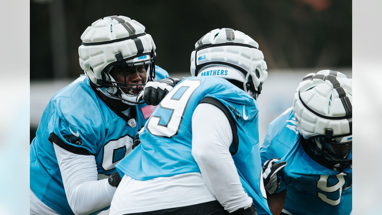 Carolina Panthers safety Sam Franklin Jr. (42) warms up before the