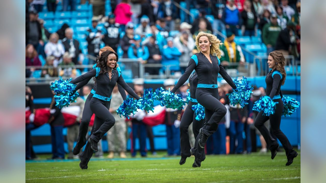 Carolina Panthers Top Cats cheerleaders during the NFL football game  between the Green Bay Packers and the Carolina Panthers on Sunday, Nov. 8,  2015 in Charlotte, NC. Jacob Kupferman/CSM *** Please Use