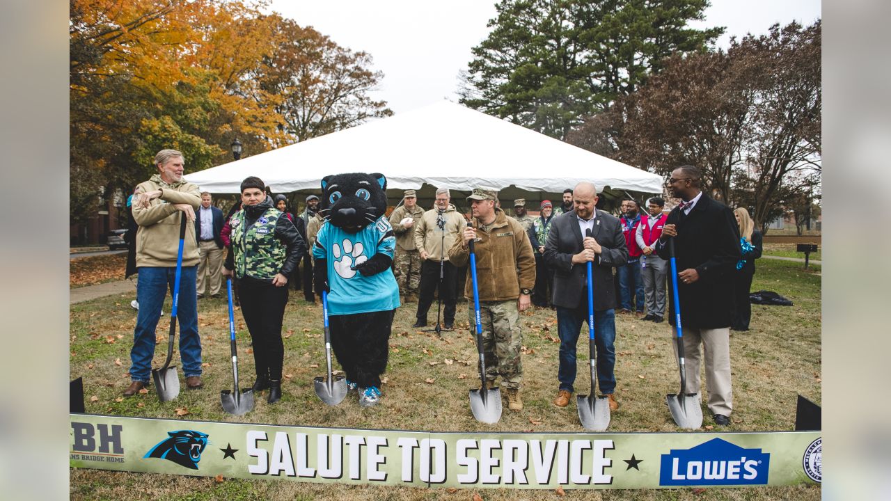 Salute to Service: Panthers and Lowe's host ground-breaking ceremony for  new outdoor military fitness space