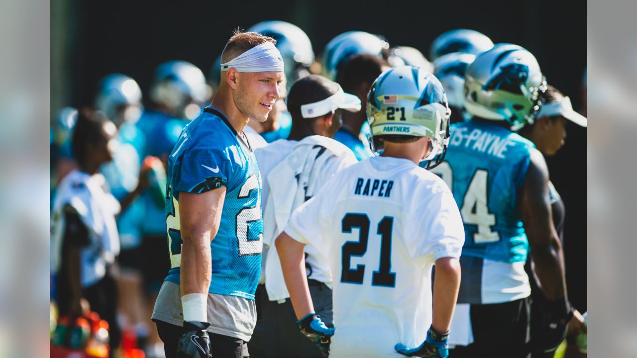 Christian McCaffrey helps grant the wish of a young Panthers fan