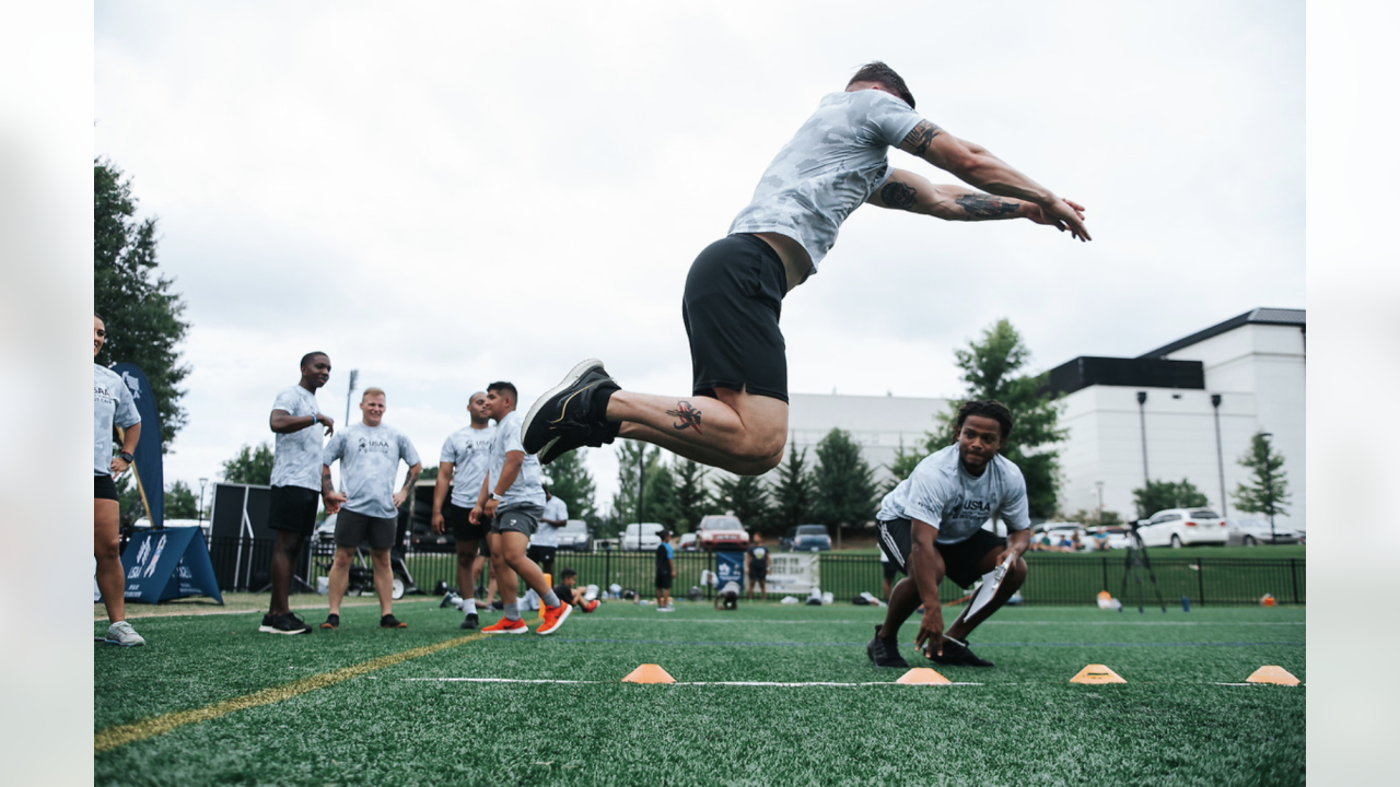 USAA on X: Our tour of @NFL #SaluteToService Boot Camps took us to the @ DallasCowboys this week, where local active duty military attended practice  and participated in the same combine drills used