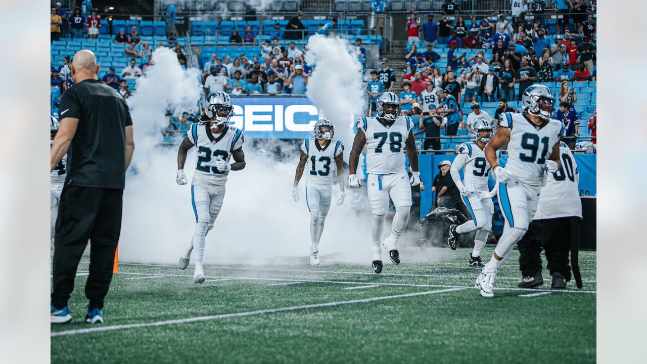 Carolina Panthers defensive tackle Marquan McCall (78) warms up before the  start of an NFL football