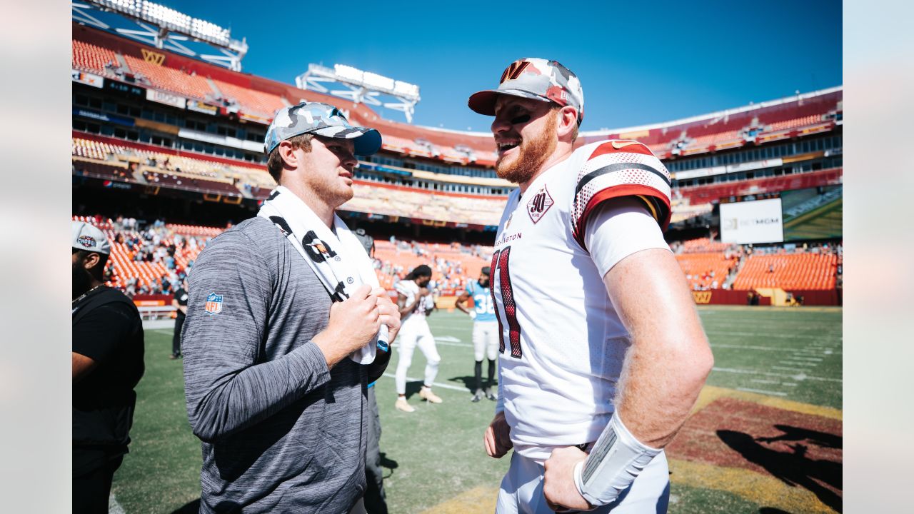 Postgame on the field: Panthers, Commanders reunite