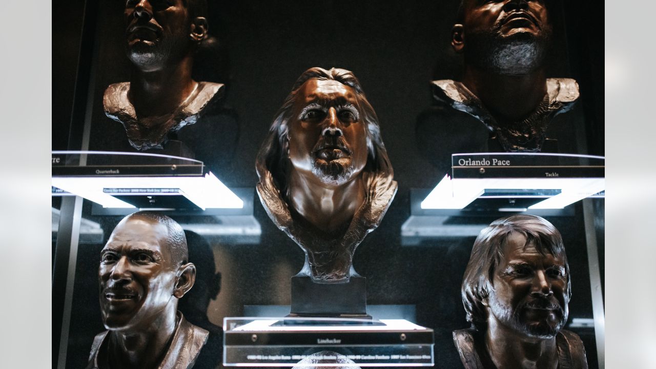 Busts of former Panthers at the Pro Football Hall of Fame