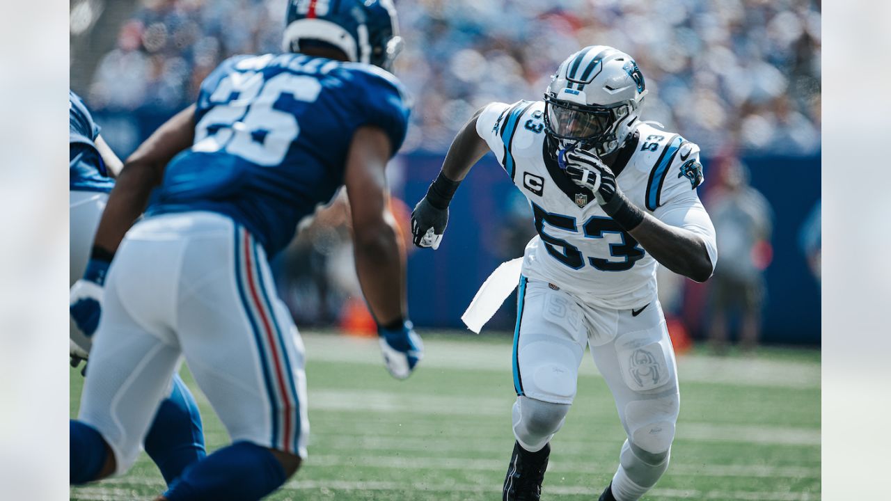 Carolina Panthers linebacker Arron Mosby (46) in action during an NFL  preseason football game against the Buffalo Bills, Saturday, Aug. 26, 2022,  in Charlotte, N.C. (AP Photo/Brian Westerholt Stock Photo - Alamy