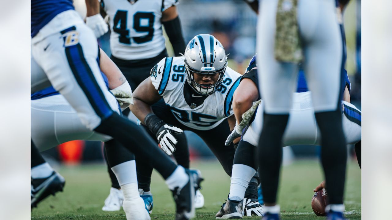 Derrick Brown talks to Thomas Davis about Walter Payton Man of the Year  award