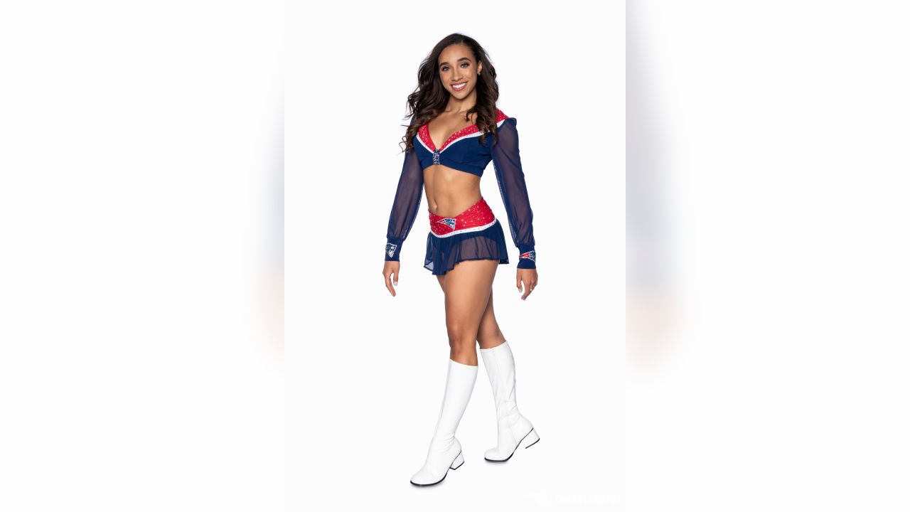 NE Patriots Cheerleader, New Uniform Created by TLU