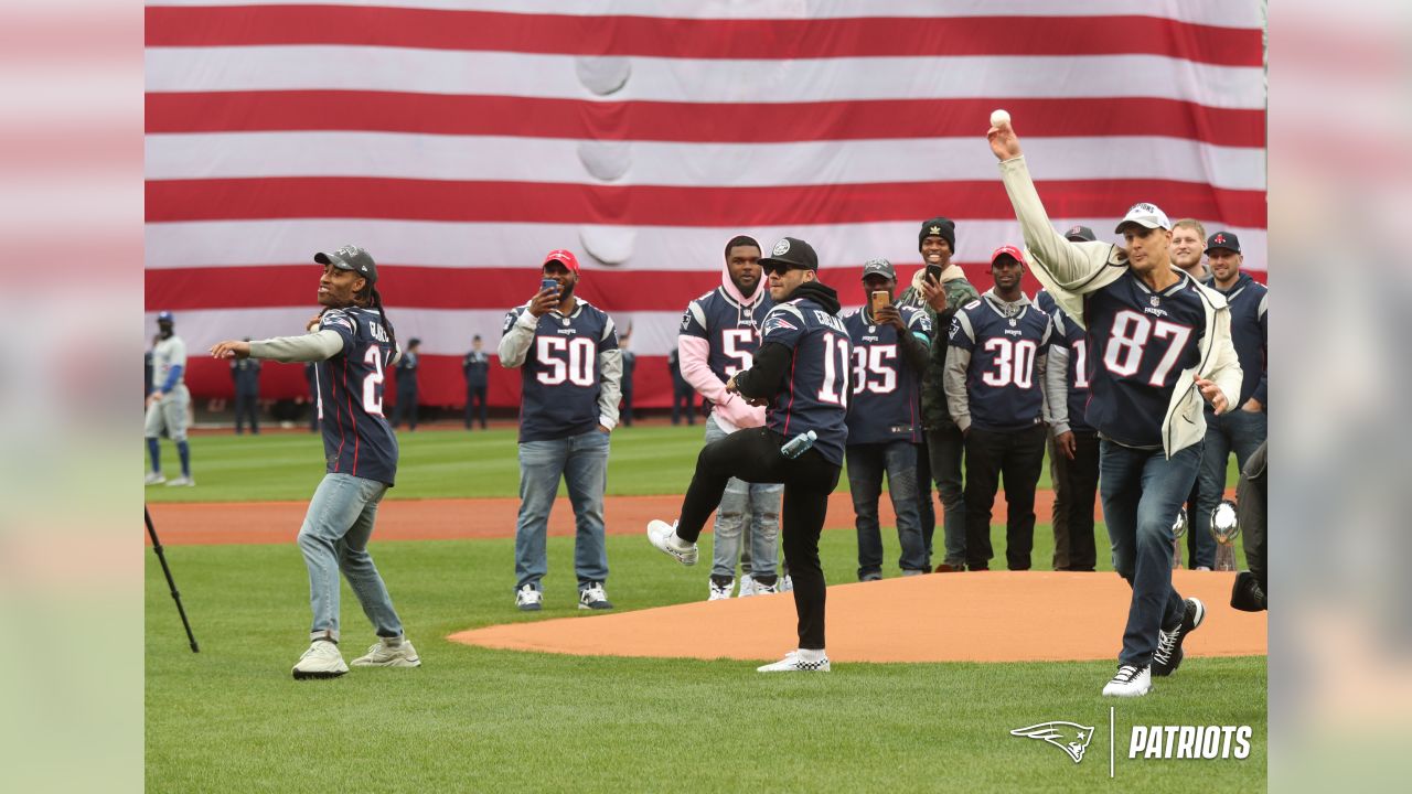 Patriots honored during Red Sox Opening Day ceremonies at Fenway Park