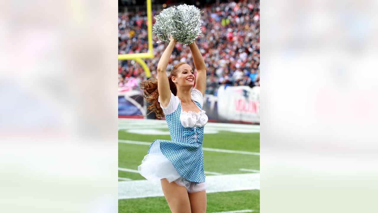 28 October 2007: Patriot Cheerleaders perform pregame dressed in their  halloween costumes. The New England Patriots