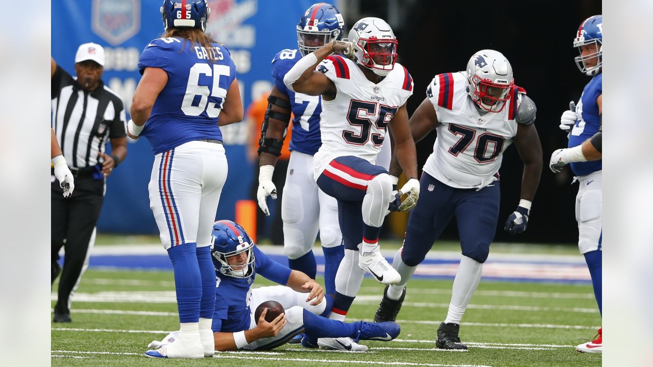 New England Patriots wide receiver Gunner Olszewski (80) warms up before  taking on the New York Giants in an NFL preseason football game, Sunday,  Aug. 29, 2021, in East Rutherford, N.J. (AP