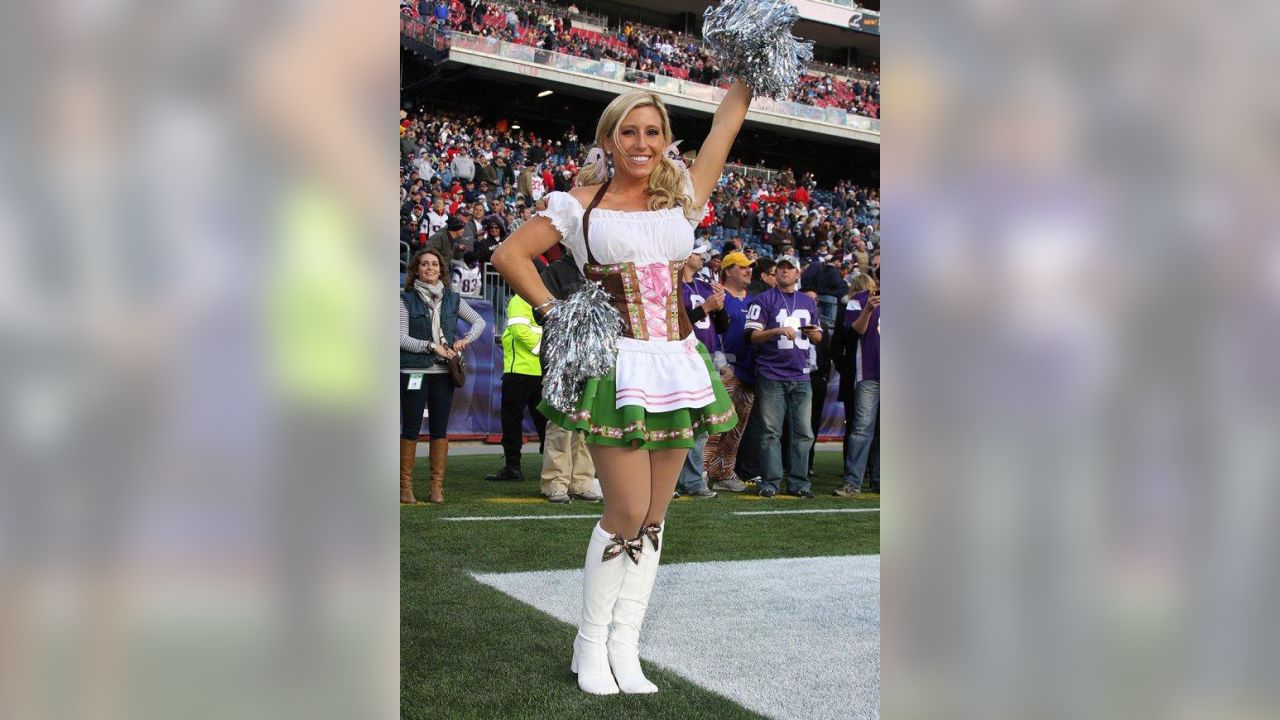 New England Patriot cheerleaders in Halloween costume at Gillette Stadium,  the home of Super Bowl champs