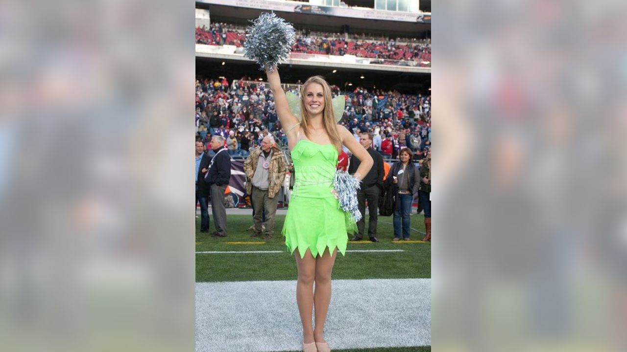 New England Patriot cheerleaders in Halloween costume at Gillette Stadium,  the home of Super Bowl champs