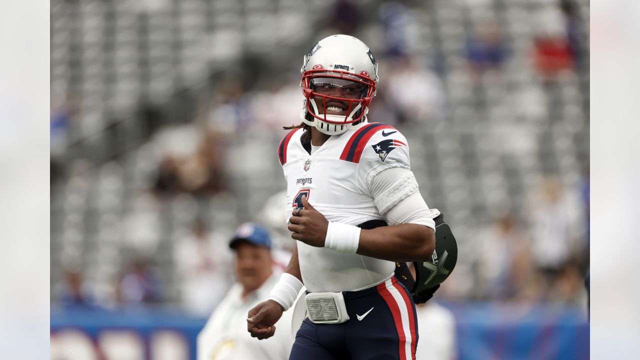 New England Patriots wide receiver Gunner Olszewski (80) warms up before  taking on the New York Giants in an NFL preseason football game, Sunday,  Aug. 29, 2021, in East Rutherford, N.J. (AP