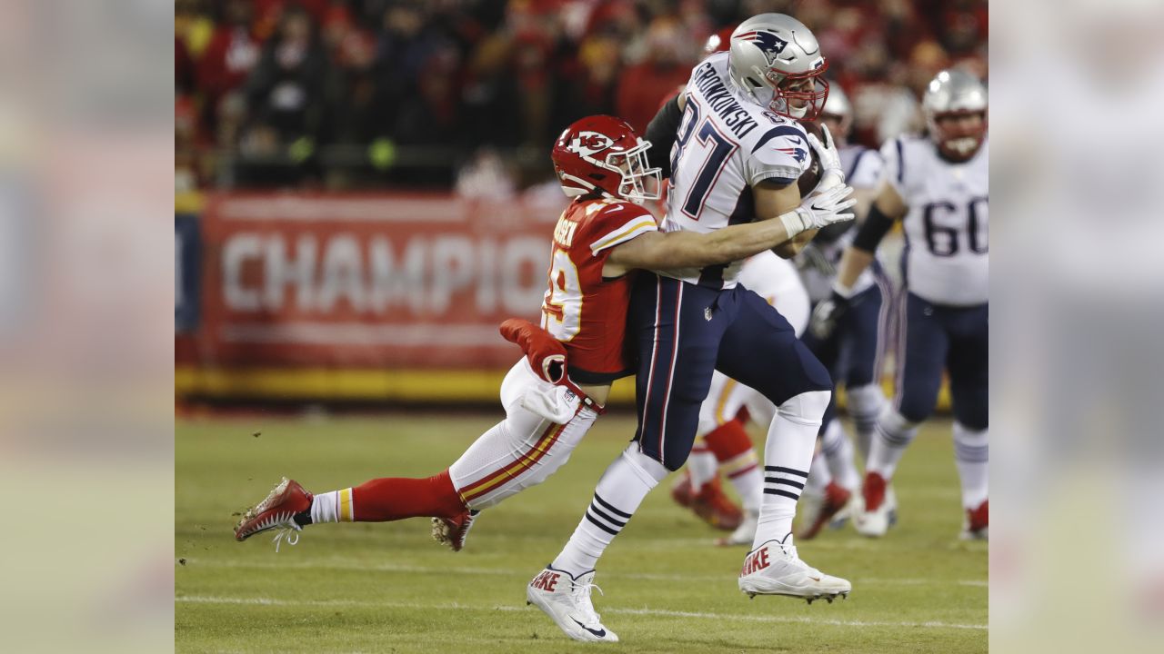 New England Patriots quarterback Tom Brady (12) during the second half of  the AFC Championship NFL football game, Sunday, Jan. 20, 2019, in Kansas  City, Mo. (AP Photo/Jeff Roberson)