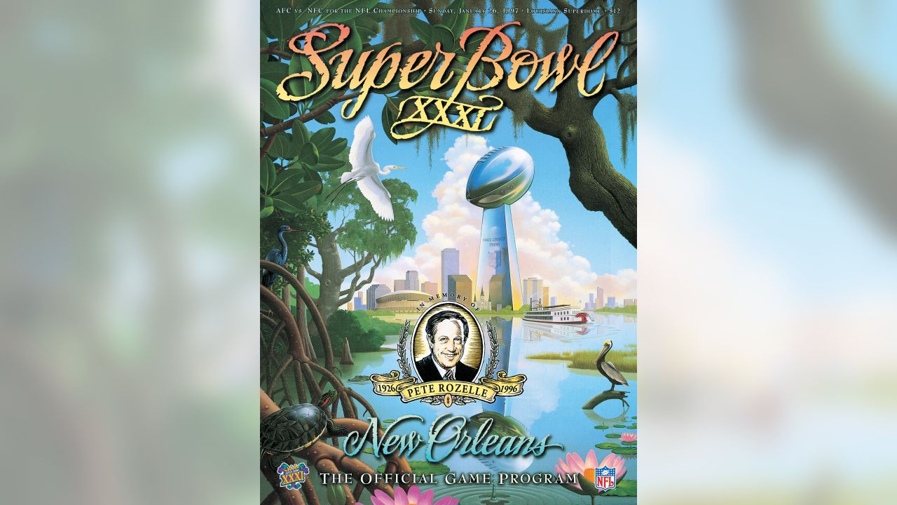 Super Bowl XXXI (New Orleans 1997) Official NFL Football 24x36 Event P –  Sports Poster Warehouse