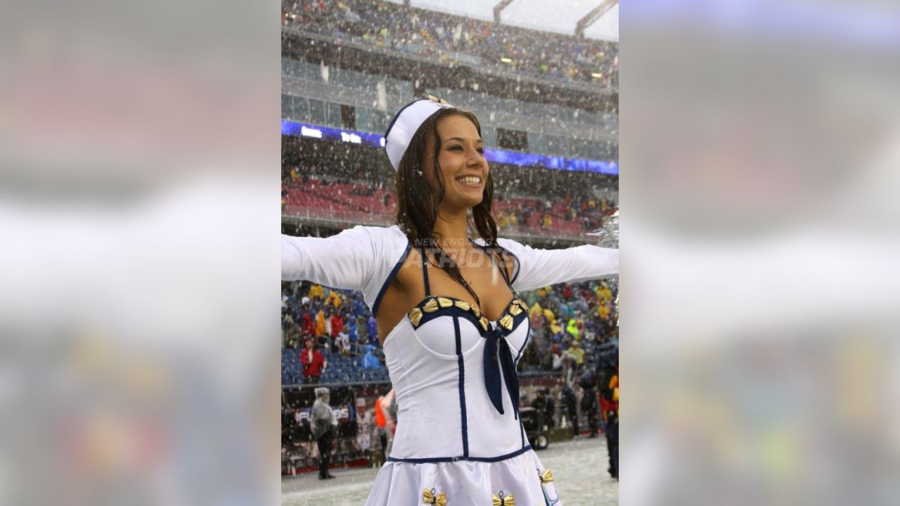 New England Patriot cheerleaders in Halloween costume at Gillette Stadium,  the home of Super Bowl champs