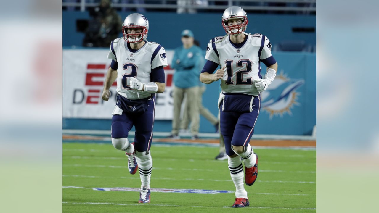 New England Patriots quarterback Tom Brady looks at the board during 2nd  half action, between the Miami Dolphins, and the New England Patriots  September 12, 2011 at Sun Life Stadium in Miami