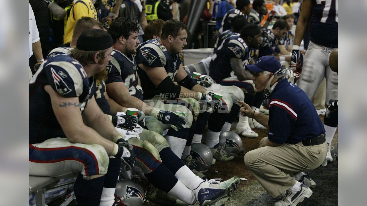 Patriot's kicker Adam Vinatieri (4) celebrates with Ken Walter (13