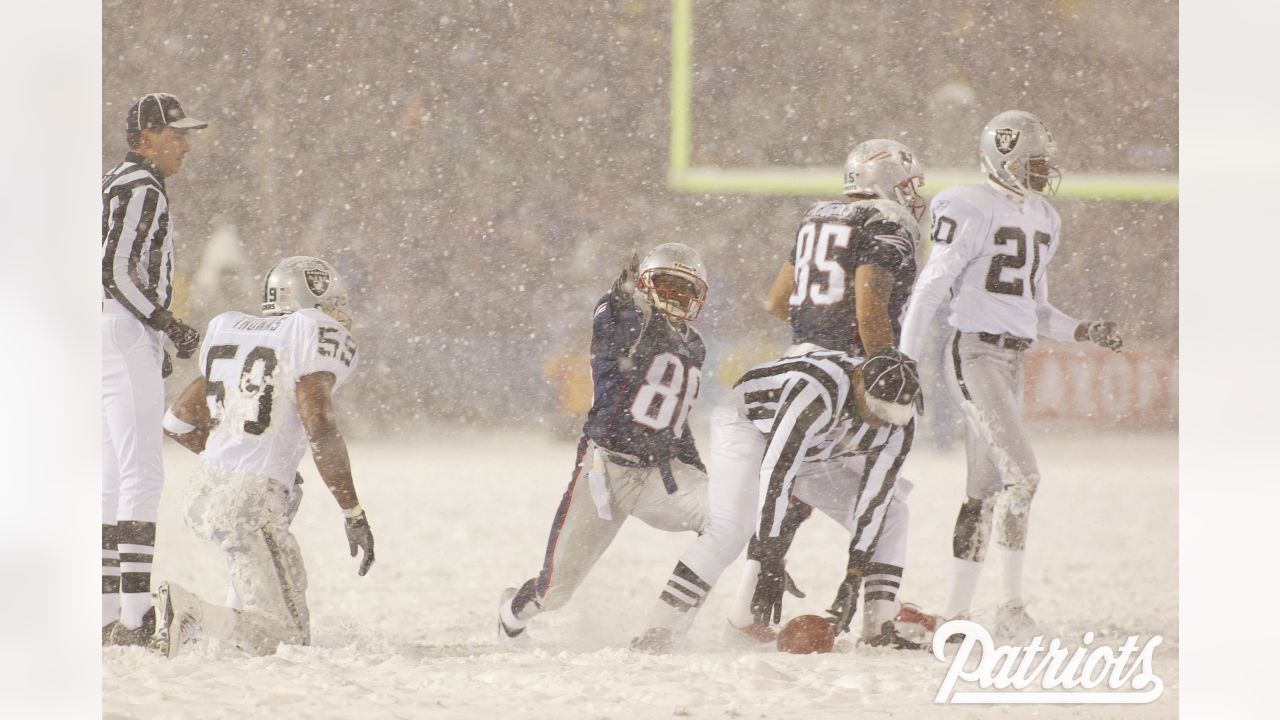 New England Patriots - 11 years ago today - the Patriots defeat the Raiders  in the driving snow, 16-13 in overtime, in the final game at Foxboro  Stadium to advance to the AFC Championship.