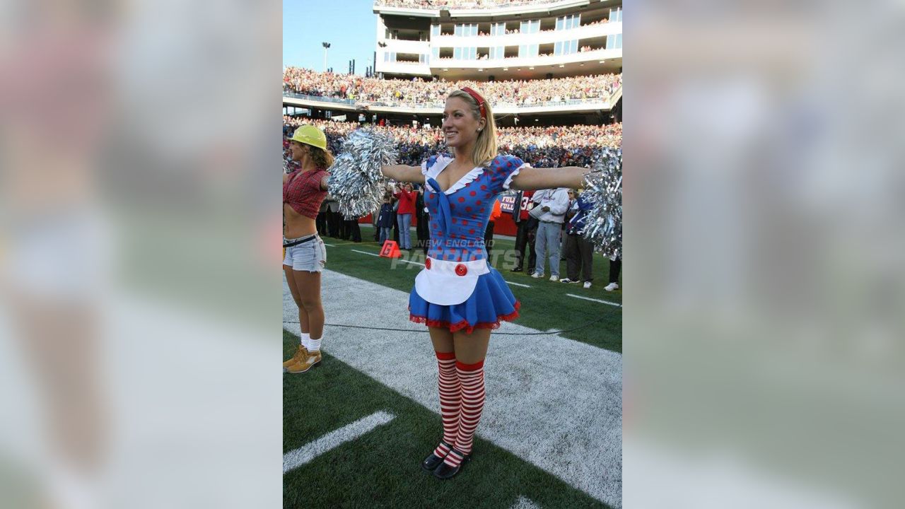 New England Patriot cheerleaders in Halloween costume at Gillette Stadium,  the home of Super Bowl champs