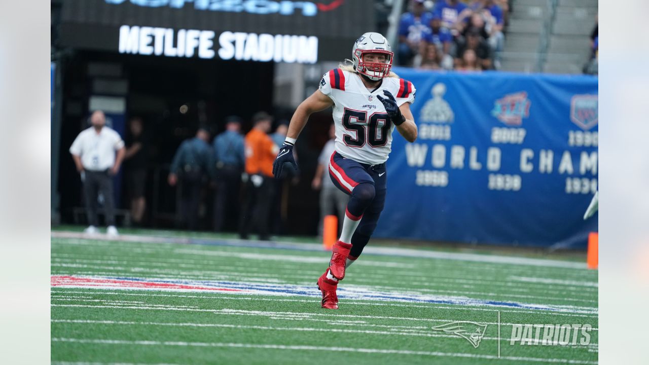 New England Patriots wide receiver Gunner Olszewski (80) warms up before  taking on the New York Giants in an NFL preseason football game, Sunday,  Aug. 29, 2021, in East Rutherford, N.J. (AP