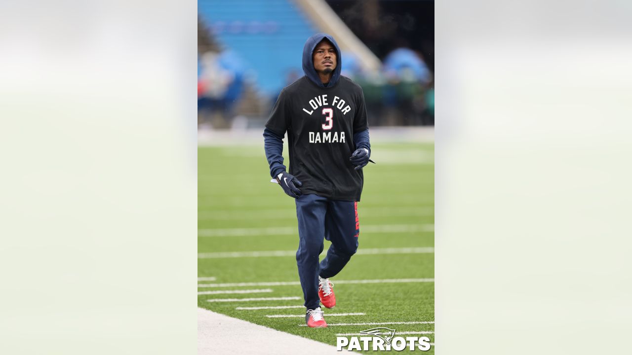 Photos: Patriots Players Wear 'Love For Damar' T-shirts Prior to Week 18  Game vs. Buffalo Bills