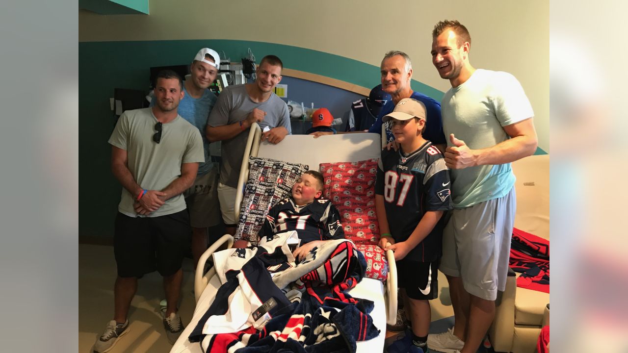 Gronk visits backyard football field of 'Make a Wish' child 