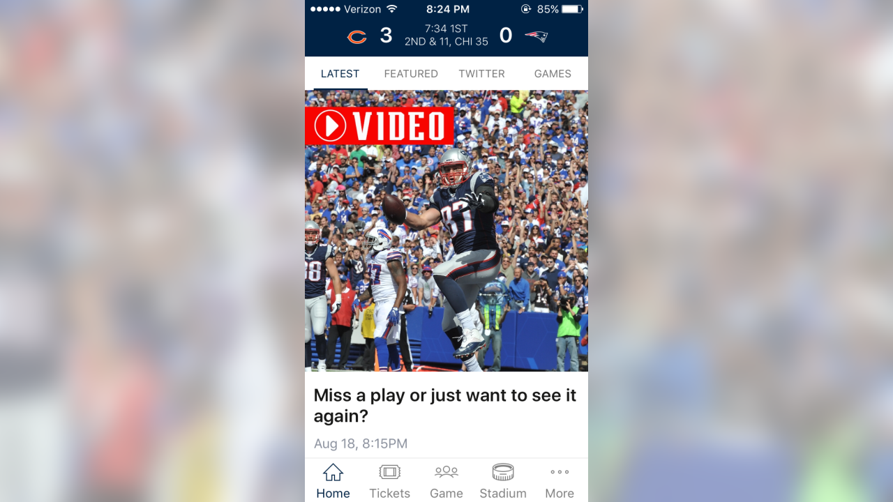 Coming to the game? Download Patriots Gameday Live!