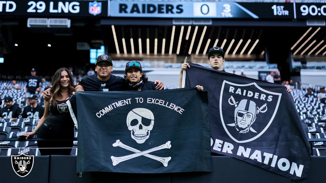 Las Vegas Raiders vs. Miami Dolphins. Fans support on NFL Game