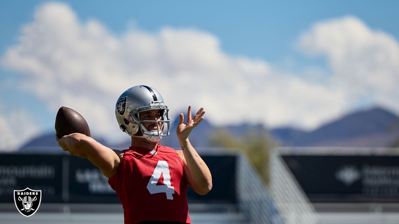 Las Vegas Raiders quarterback Chase Garbers during practice at the NFL  football team's practice facility Thursday, June 2, 2022, in Henderson,  Nev. (AP Photo/John Locher Stock Photo - Alamy