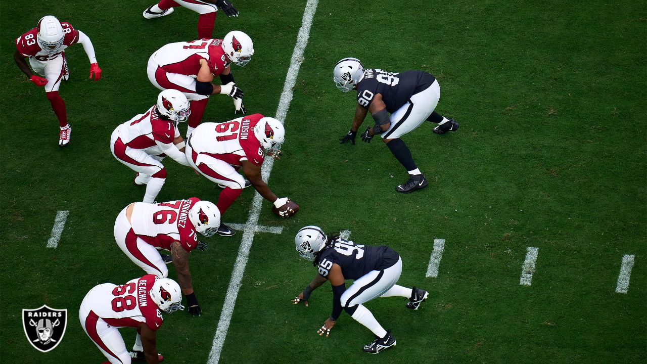 NASHVILLE, TN - SEPTEMBER 25: Las Vegas Raiders safety Isaiah Pola-Mao (20)  stands on the sidelines in the game between the Tennessee Titans and the  Las Vegas Raiders on September 25, 2022