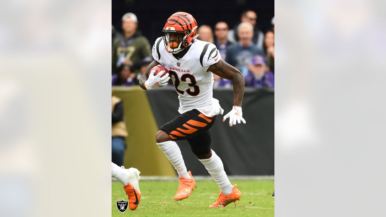 Cincinnati Bengals cornerback Darius Phillips (23) attempts to block a pass  to Cleveland Browns …