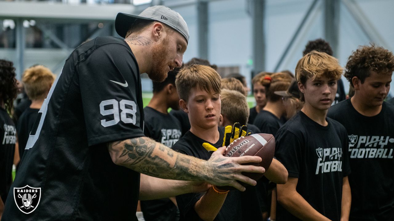 Maxx Crosby, Denzel Perryman appear at Raiders Skills Camp for Las Vegas  youth