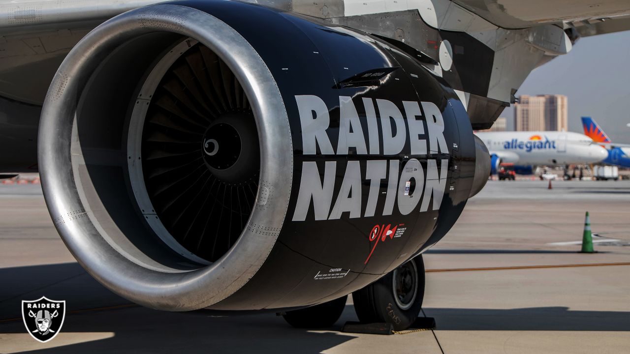 Check out the new Raiders-themed airplane taking flight for Allegiant Air